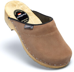 PanSzew KLASYCZNE Chodaki Damskie Drewniaki ze SKÓRY NATURALNEJ