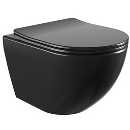 Czarna matowa miska wc wisząca Rimless Nero Tornado