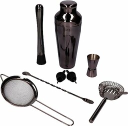 Zestaw barmański 8 el shaker paryski - czarny
