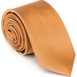 Krawat jedwabny bez wzoru złoty