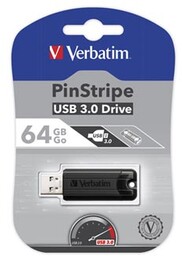 Verbatim USB flash disk, USB 3.0, 64GB, PinStripe,