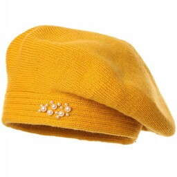 Beret damski LAVINIA Żółty