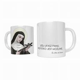 Kubek ceramiczny ze świętą Ritą