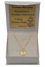 Złoty Łańcuszek Singapur z Medalikiem pr 585