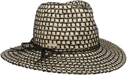 Kapelusz Słomkowy Twotone Fedora by Seeberger, czarny, One