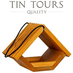 DREWNIANY KARMNIK DLA PTAKÓW W KOLORZE DĘBU 24x14x17,5