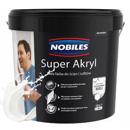 Nobiles Akryl Farba biała do ścian 10L mat