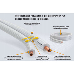 Rura miedziana podwójna 1/4"-3/8 w otulinie /25m/ Armacell