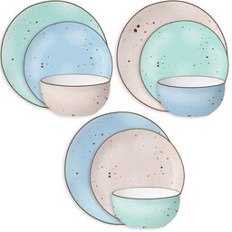 Komplet Porcelana Zestaw Talerzy Serwis Obiadowy Talerze 36