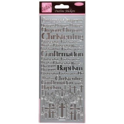 Anitas Naklejki konturowe, wersety, chrzciny i chrzest, srebrne,