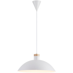 Lampa wisząca GINA E27 biały, drewno