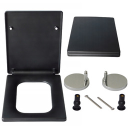 deska sedesowa Do Wc Wolnoopadająca Prostokątna Matowa Czarna