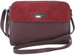 Torebki skórzane crossbody - Bordowa