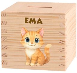 ČistéDřevo Skarbonka drewniana dla dzieci Młode na farmie