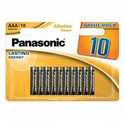 10x Bateria panasonic alkaline power LR3/AAA blister