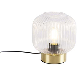 QAZQA Lampa stołowa art deco mosiądz - Karel