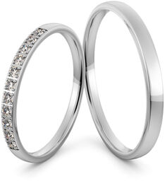 Obrączki srebrne delikatne z cyrkoniami - wzór Ag-477