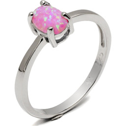 Pierścionek Srebrny z Różowym Opalem