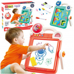 Gra Dwustronna Tablica do Rysowania Tetris 2w1 Pomarańczowa