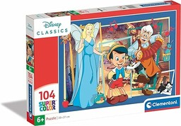 Clementoni - Disney Pinokio Supercolor Pinokio-104 Kawałki Dzieci