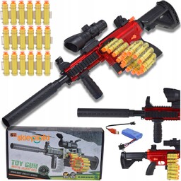 BEZPIECZNY KARABIN ZABAWKA AUTOMATYCZNA NA MIĘKKIE STRZAŁKI-PIANKI