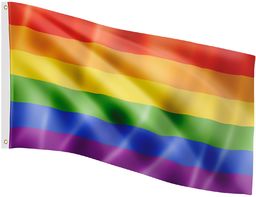 FLAGA RAINBOW TĘCZOWA LGBT DUMY 120x80CM NA MASZT