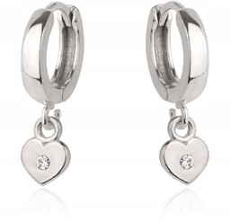 Kolczyki srebrne serce serduszko Swarovski sr 925