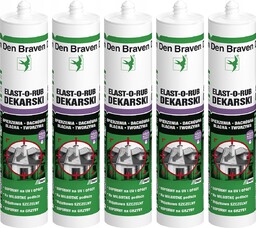5x Den Braven Elast-o-rub Dekarski Uszczelniacz Dach 280ml