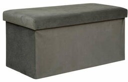 Pufa ze schowkiem Lilou XL welurowa składana szara