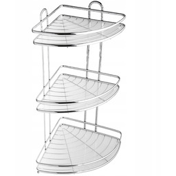 Półka Łazienkowa Narożna Pod Prysznic Wisząca 3 Półki