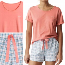 PIŻAMA DAMSKA Atlantic NLP-497 krótki wiosenno letni komplet