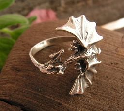 DRAGON - srebrny pierścionek srebrny smok