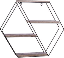METALOWA PÓŁKA REGAŁ HEX WISZĄCY ŚCIENNY LOFT