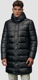 BLAUER Czarna długa kurtka męska Carver Raincoat Long