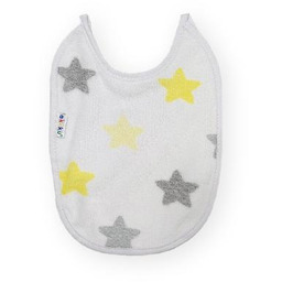 AKUKU Śliniak wiązany średni Gwiazdki biały A1661