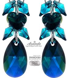 Kryształy Piękne Kolczyki Emerald Zodiac Srebro 925