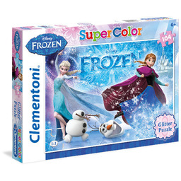 Clementoni, puzzle, Disney, Kraina Lodu, puzzle z brokatem,