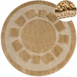 Dywanik Łazienkowy Antypoślizgowy Okrągły Miękki Do Wc Beż