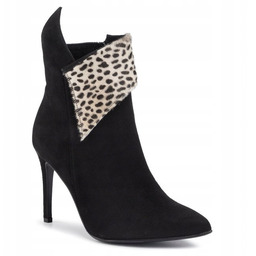 Eva Minge Damskie Botki Czarne Skórzane 40 3e4g2*