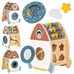 Zabawka Tooky Kosmiczna Rakieta Aktywności Sorter Labirynt Drewniany