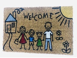 ROZENBAL Wycieraczka Family Welcome Beżowy