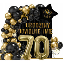 Balony Na Siedemdziesiąte Urodziny 70 Baner Personalizowany