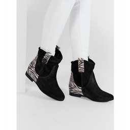 Eva Minge Damskie Botki Klasyczne Skóra 37 3e1g3*