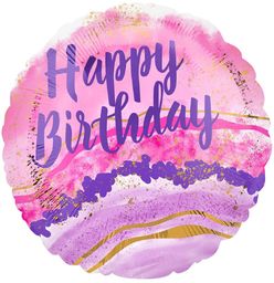 Balon foliowy Happy Birthday Akwarela - 43 cm