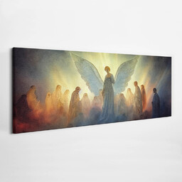 Anioły Archanioł Niebo - obraz polycanvas, 125x50