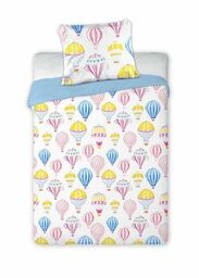 Faro Pościel bawełniana 100x135 Balony biała niebieska żółta