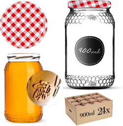 Szklany słój Lierde 900ml 82mm 24 szt. +