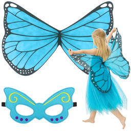 Skrzydła Motyla Wróżki Elfa Peleryna Maska Strój