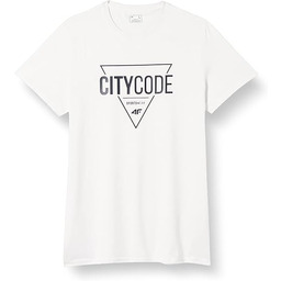 4F H4L20-TSM011-10S Koszulka Meski, Bialy