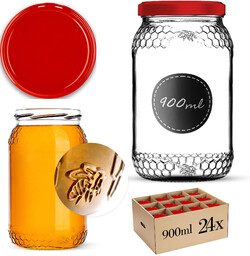 Szklany słój Lierde 900ml 82mm 24 szt. +